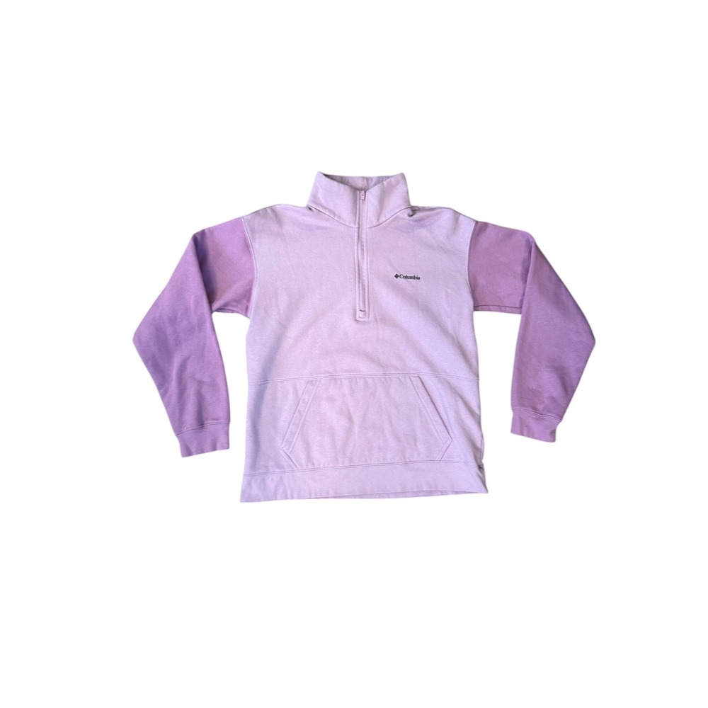 Columbia Quarter Zip Pullover Womens Small Purple Colorblock Fleece XL4174